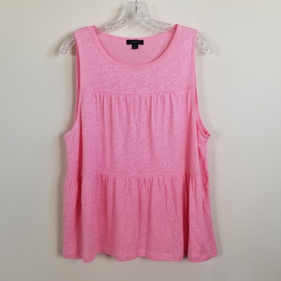 J Crew Linen Sleeveless Top Large - Picture 1 of 4